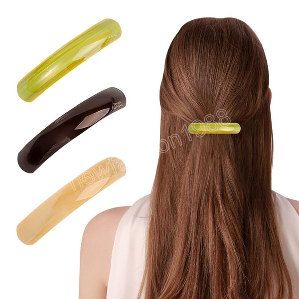 Mollette con clip a molla ad arco in acido acetico Accessori per capelli da donna 9,5 cm Fermagli per capelli grandi Tinta unita Bordo in lega Coda di cavallo Forcine per capelli Scrunchies femminili Copricapo