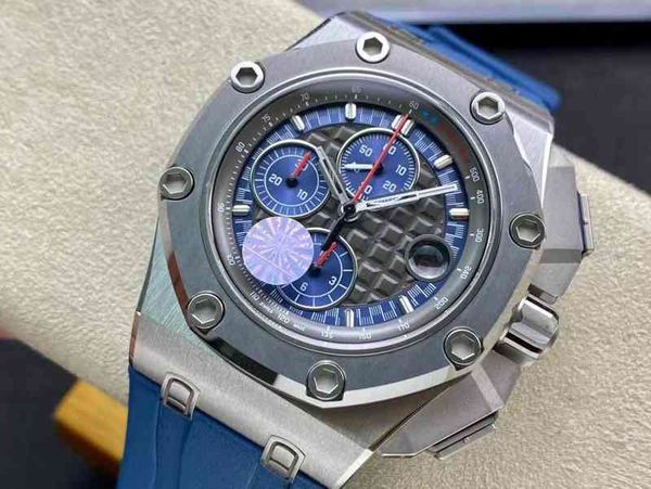 JF Luxury Watch 3126 Moves Mens Saatleri Titanyum Seramik Yüzük Ağız 44mm Ön ve Arka Sapphire WVX9