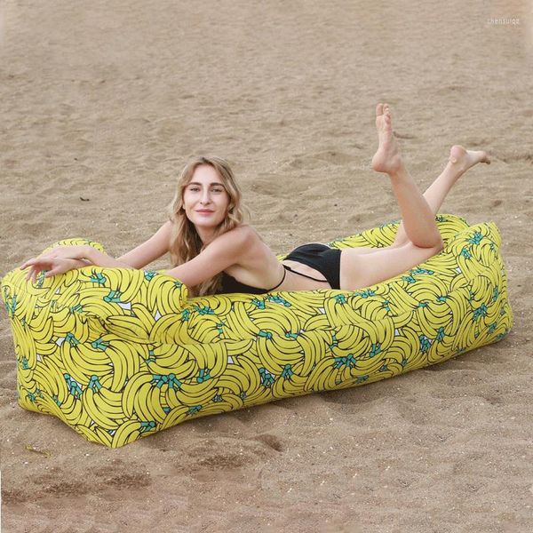 Móveis de acampamento para espreguiçadeira inflável sofá de acampamento portátil a ar de praia portátil Picnics Couch Garden Couch Garden