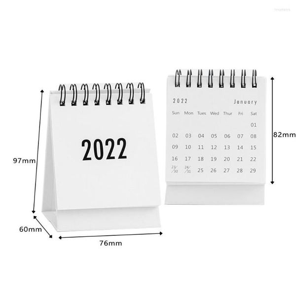 Wohnkultur 2022 Einfacher Desktop-Kalender Englisch Coil Tages-Monatsplaner Zeitplan Jährlich Agenda Organizer Büro Schulbedarf Geschenke