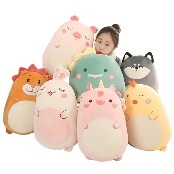 Peluş Bebekler 4580cm Dolgulu Karikatür Duran Hayvan Bebek Huggable Dino Bunny Unicorn Yumuşak Peluş Oyuncak Fermuarlı Güzel Buddy Noel Hediye 220913