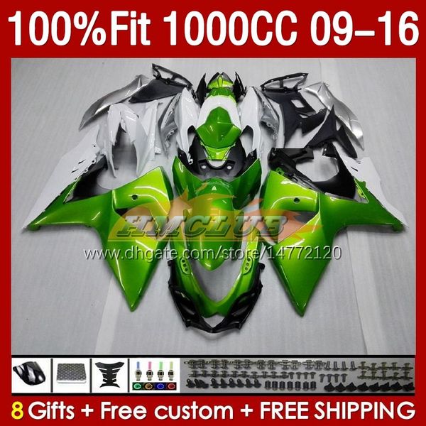 Carene iniezione per SUZUKI K9 GSXR 1000 CC GSXR1000 09 10 11 12 13 14 15 16 151No.45 K 9 1000CC GSXR-1000 2009 2010 2011 2012 2013 2014 2015 2016 Carena OEM lucida verde