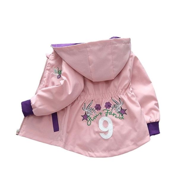 Jaquetas primavera outono garotas jaqueta de moda uniforme de beisebol crianças crianças casaco doce zíper fino e capuz roupas de bebê roupas de bebê 220912