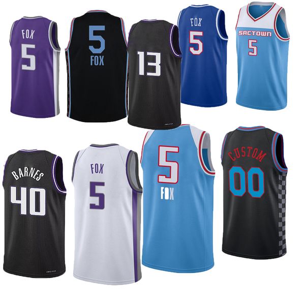 Maglie da basket Keegan Murray DeAaron Fox Trey Lyles Domantas Sabonis Jeremy Harrison Barnes Davion Mitchell Malik Monk Kevin Huerter JaVale McGee Jersey