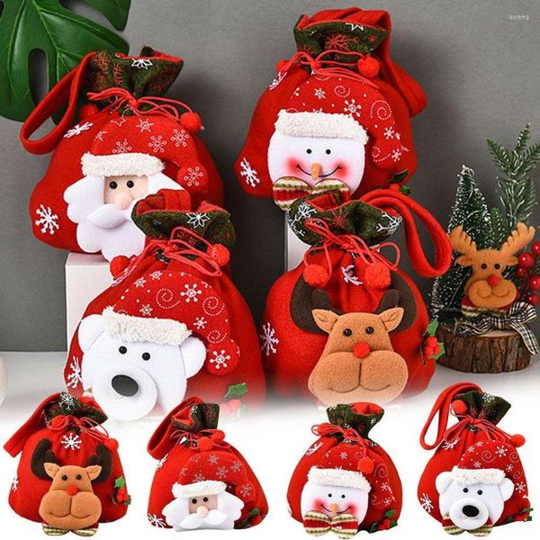 Рождественские украшения снеговик Санта -Клаус изысканный пакет конфеты с пеленкой для льня