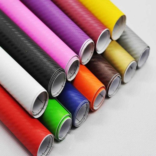 3D ispessito carrozzeria in fibra di carbonio che cambia colore Decor Wrapping Film Sticker Accessori per auto