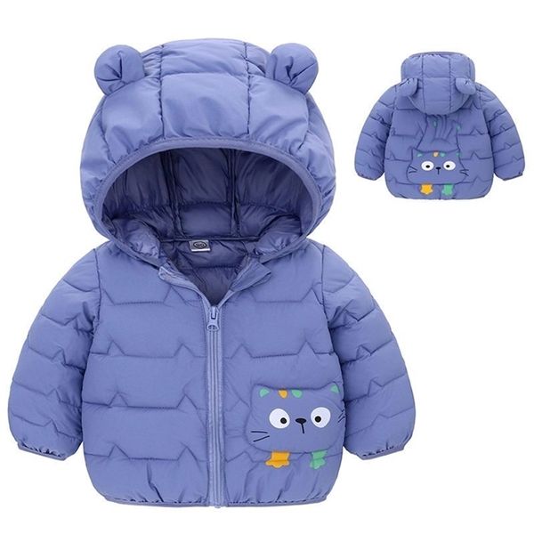 Jacken Winter Jungen Warme Daunen Herbst Mode Baby Mädchen Niedlichen Cartoon Reißverschluss Jacke Mit Kapuze Oberbekleidung Kinder Mäntel 220912