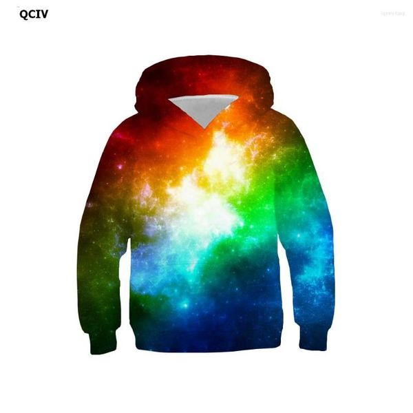 Hoodies QCIV 3D Galaxy Sweatshirts Boy Nebula Hoodie Drucken Bunte Hoody Anime Weltraum Mit Kapuze Lässige Unisex Lustige Herbstmode