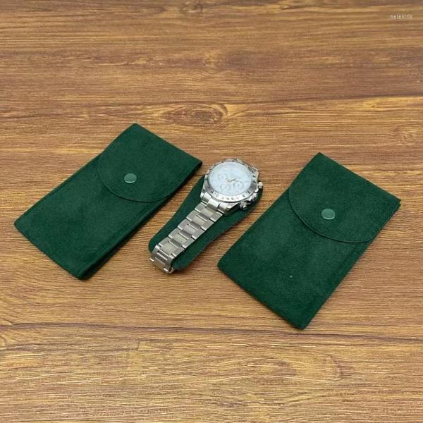 Watch Boxes Factory Green Green com caixa portátil original Pocket Pocket Can Watchation Watche Display Storage