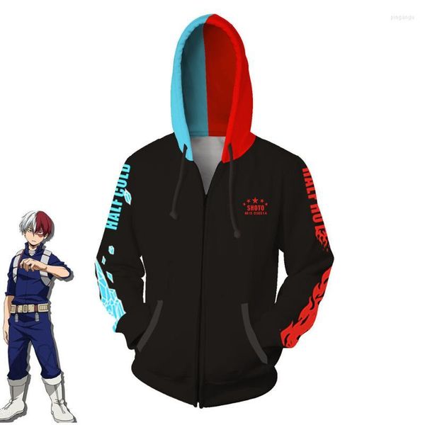 Felpe con cappuccio da uomo Felpe da uomo My Boku No Hero Academia Todoroki So Felpa con cappuccio Felpa con cappuccio Cosplay Giacca Cappotto Anime Pullover Felpa con cappuccio