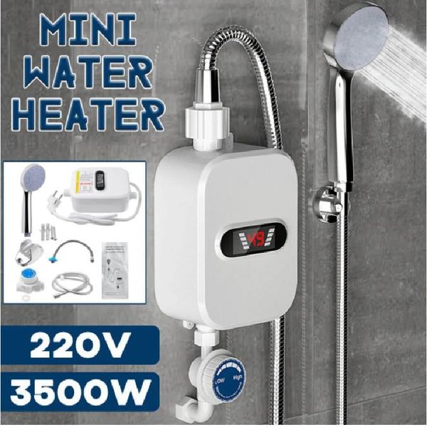 3500W Instant Elektrischer Warmwasserbereiter 3S Heizung Badezimmer Küche Durchlauferhitzer Temperaturanzeige Heizung Dusche
