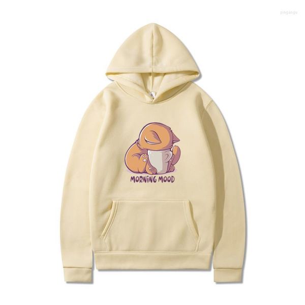 Erkek Hoodies Erkek Sweatshirts Hoody Kawaii Kedi Karikatür Baskı Kadın Sweatshirt Kaplı Harajuku Gevşek Kadın Hoodie Koreli