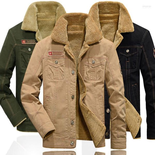 Jackets masculinos Exército masculino Jaqueta de inverno Menas de inverno lã Fross