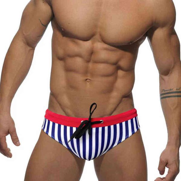 Costumi da bagno da uomo Costumi da bagno classici a righe da uomo Costumi da bagno da uomo Slip da bagno sexy Push Up Pad Uomo Costume da bagno da uomo Nuoto corto da surf Sport Trunks J220913