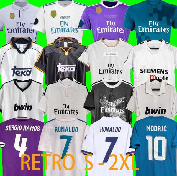 Finale Real Madrids Retro Soccer Jersey Guti Ramos 13 14 15 16 17 18 Zidane Beckham Raul Redondo 94 95 96 97 98 99 00 01 02 03 04 05 Carlos Seedorf Benzema Figo Kaka Ronaldos