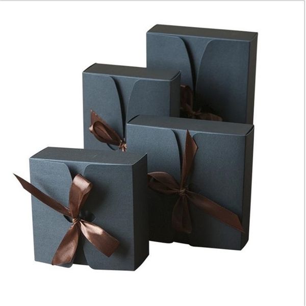 Подарочная упаковка красный/синий/черный/Kraft Рождественский праздник Favors Favors Gift Packaging Box Свадьба на день рождения