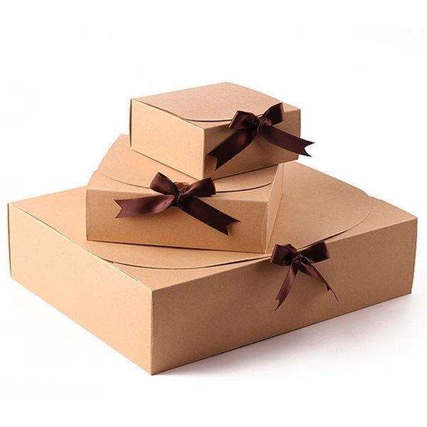 Geschenkpapier, 10 Stück, quadratisch, Clamshell, Rindsleder, Karton, Hochzeit, Party, Süßigkeiten, Gebäck, Geschenkpapier, Box, Schleife, Macaron, Kombinationsverpackung, Box 220913