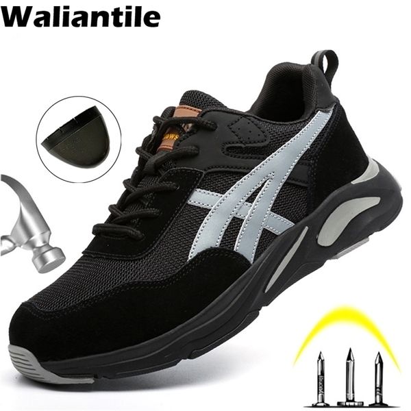 Botas Waliantile Work Safety Shoes para homens Mulheres de aço de aço antismshashing Construction Puncture Sneakers 220913