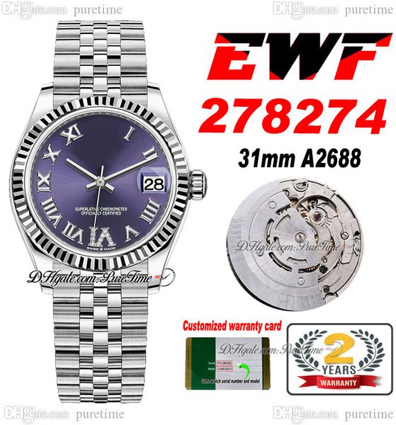 EWF 31mm 278274 ETA A2688 AUTOMÁTICO DAS NECESSIDADES DE LONE