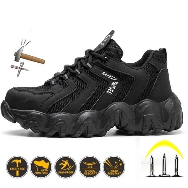 Botas Men Segurança são luzes de aço confortável aço de tampa antipiercing Industrial Outdoor Work Shoes Protecção para os pés para 220913