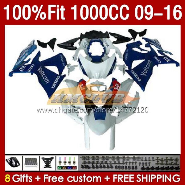 Injektion Blue White Fearings für Suzuki GSXR 1000 CC K9 GSXR1000 2009 2012 2012 2013 2014 2015 2016 151no.88 K 9 1000cc GSXR-1000 09 10 11 12 13 14 14 16 OEM