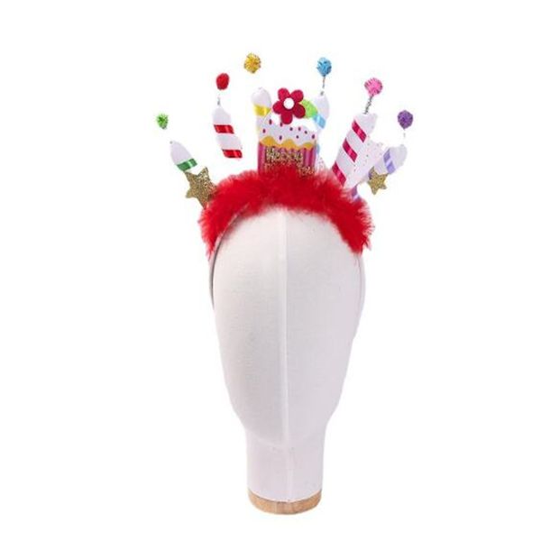 День рождения торт свеча повязка на голове детские фото реквизит