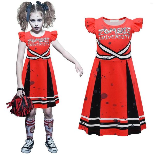 Abiti da ragazza Toddler Kids Girls Infant Sleeves Halloween Party Dancing Cosplay Prints Custome Princess Dress Bandage 14