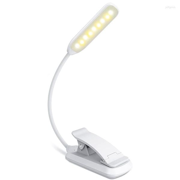 Lampade da tavolo Lampada da lettura Book Clamp LED 360ﾰ Luce ricaricabile USB flessibile per ufficio notturno