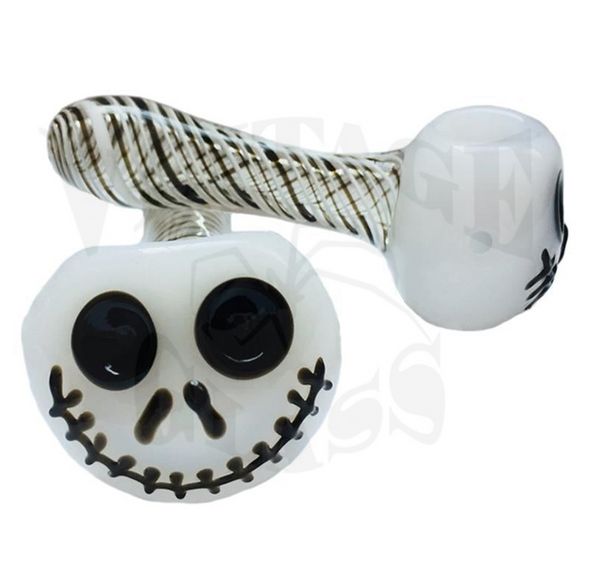 Vintage Halloween Skull Jack Jack Glass Bong Hookah Pipe pode colocar o logotipo da fábrica de clientes Venda direta pela DHL UPS CNE