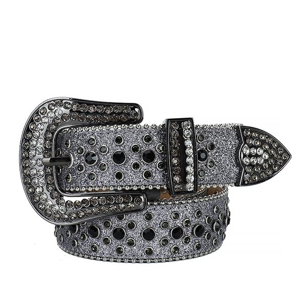 Fornitore di cinture Moda all'ingrosso Cintura con fibbia grande Uomo Cintura di design con strass da cowgirl occidentale Marchio famoso