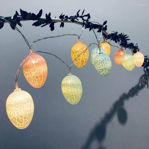 Saiten Ostern bunte Eier Girlande dekorative LED-String-Feenlichter angetrieben durch Batterie Tag Girlanden Decoracion