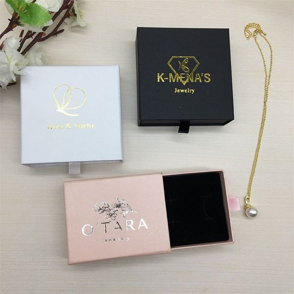 Geschenkverpackung 100 TEILE/LOS Schmuck-Geschenkboxen – Weiß – Kundenspezifische Verpackungsbox mit – Ring-Halsketten-Armband-Ohrring-Geschenkverpackungsbox 220913