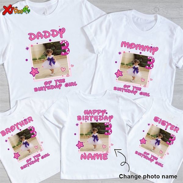 Fam￭lia Matching Roupfits Camisa de anivers￡rio da fam￭lia Combinagem de feliz anivers￡rio menina Camisas de crian￧as Camisa de menina para meninas Crian￧as filhos M￣e, filha do pai.