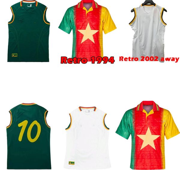 Retro Classic 1994 95 02 Camarões Jerseys de futebol eto'o Mboma Milla Home Away Football Told Top Top Top Camisa