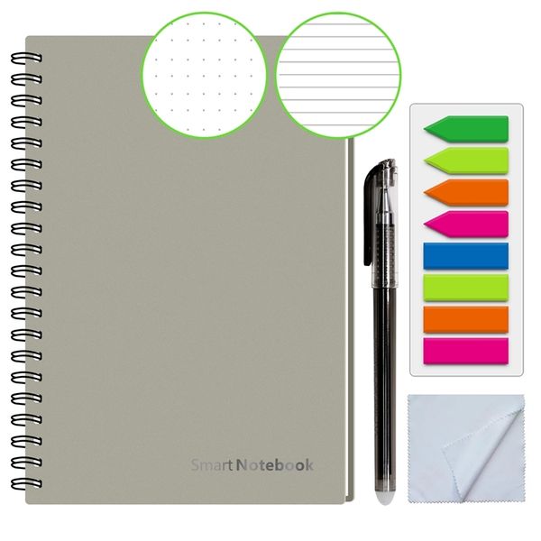 Quaderni A5 quaderno cancellabile intelligente Quaderno a spirale riutilizzabile quaderno da disegno quaderno campus con penna School Stationery Officer Fashion 220914