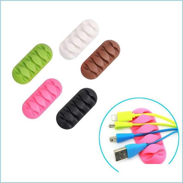 Schreibtischschubladenorganisatoren Kreativer Organizer Kopfhörerwickler Flexible USB-Clips Halter Home Office Schreibtischversorgung Drop Lieferung 2021 Schoo Dhqdw