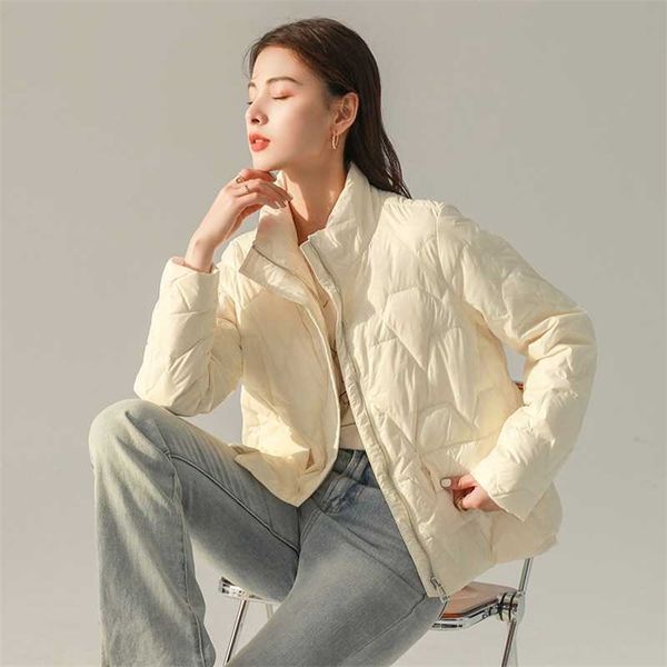 Womens Down Parkas Winter Winter Mulheres Temperamento Coreano Doce Little Fresh Down Down Den Tender Logo Casual Casual Duck Down Jacket 220914