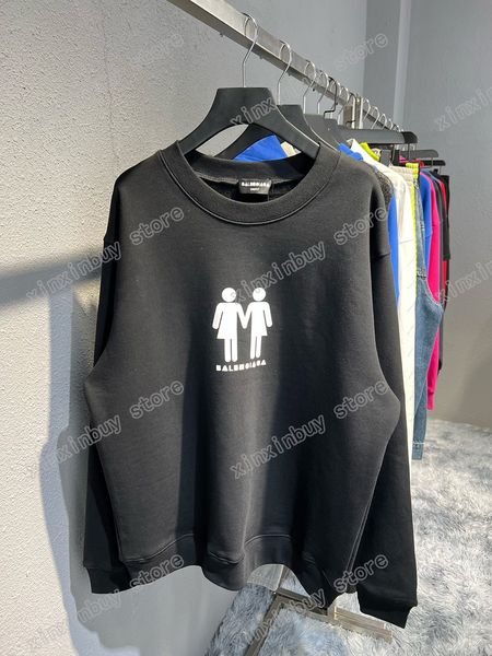 xinxinbuy erkekler tasarımcı sweatshirts Paris France Ulusal Bayrak Baskı Pamuk Kadınlar Siyah Beyaz XS-L