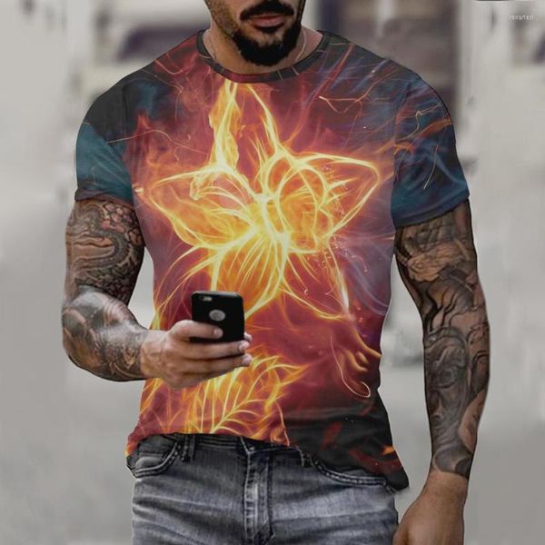 Camisetas masculinas 2022 roupas de verão para homens camiseta fina 3d Plant Flower casual unissex streetwear camisetas de manga curta