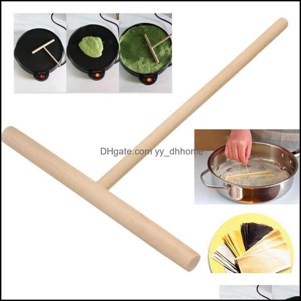 Outras ferramentas de cozinha, fabricante de crepe especial de crepe chinesa panqueca de madeira espalhador de madeira com ferramenta de cozinha em casa, restaurante diy canteen speci dhik0
