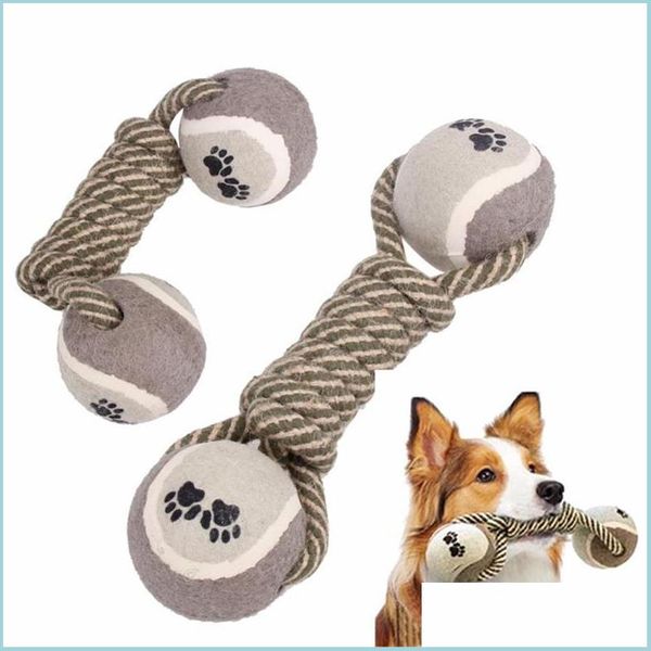 Toys de cachorro Chews Toys de cachorro Pet Chew para halteres de tenis de corda de ossos de halteres