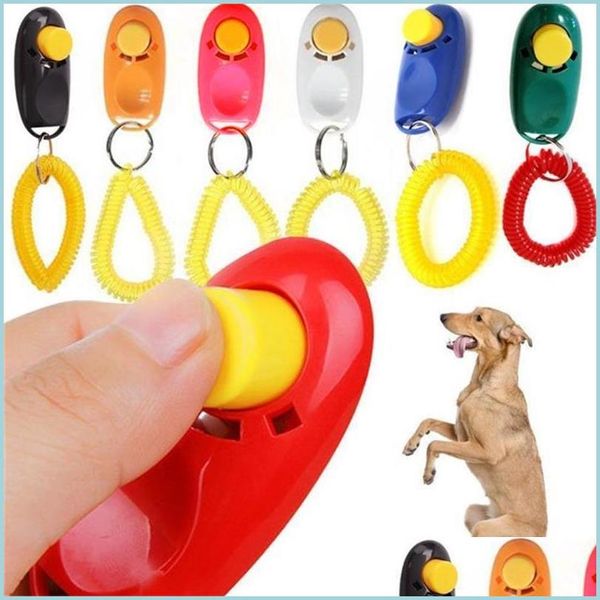 Hundetraining Gehorsam Neue tragbare Haustier-Trainingsanleitung Clicker Hundezubehör Pfeifentrainer Zarte Taste Haustiere Katze Drop Lieferung 2 Dhlh3