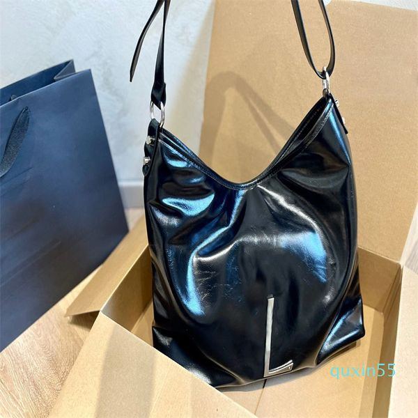 Borsa stile Shopping Bags donna in vernice Borsa da moto 34cm