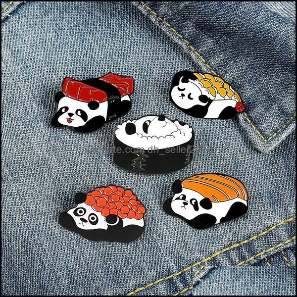 Pinos broches Acessórios jeans Sushi Broche Autriente Pin Pin Sistema Solar Alloy Panda Ornamentos 1 4ZB Y2 Drop Delivery 2021 Dhio4