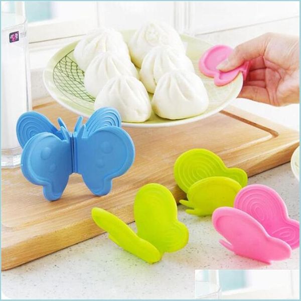 Ofenhandschuhe 2 Teile/satz Schmetterling Kuchen Backformen Hitzebeständige Sile Ofenhandschuh Finger Hand Clip Mitt Praktische Topflappen Clips Drop Del Dhkrp