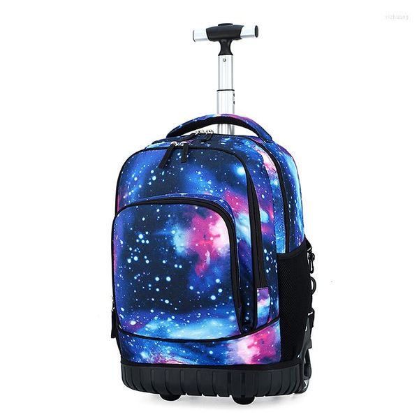 Backpack Wholesale Moda de alta capacidade Pull Rod Kids Travel Galaxy Trolley School School para estudantes