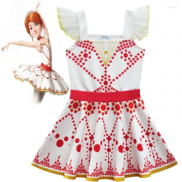 Girl Dresses 2022 Movie Ballerina Felicie Cosplay Costume per ragazze Abiti per feste Halloween Kids Dancing Christmas Dress