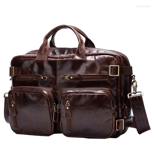 Портфели Joyir Oil Wax Leather Teamber Morning Business Baging Bag для Men Messenger Pack Man Work Document Portfolio Сумки сумки