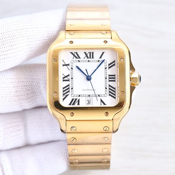 Ca Square Herrenuhren 40mm Edelstahl Mechanische Uhren Gehäuse und Armband Mode Golduhr Männliche leuchtende Armbanduhren Montre De Luxe Uhrenfabrik Geschenk