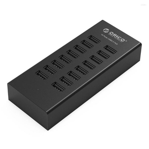 Portátil 16 PORT USB 2.0 Hub Laptop PC Splitter de carregamento com adaptador de energia para Windows/Mac/Linux